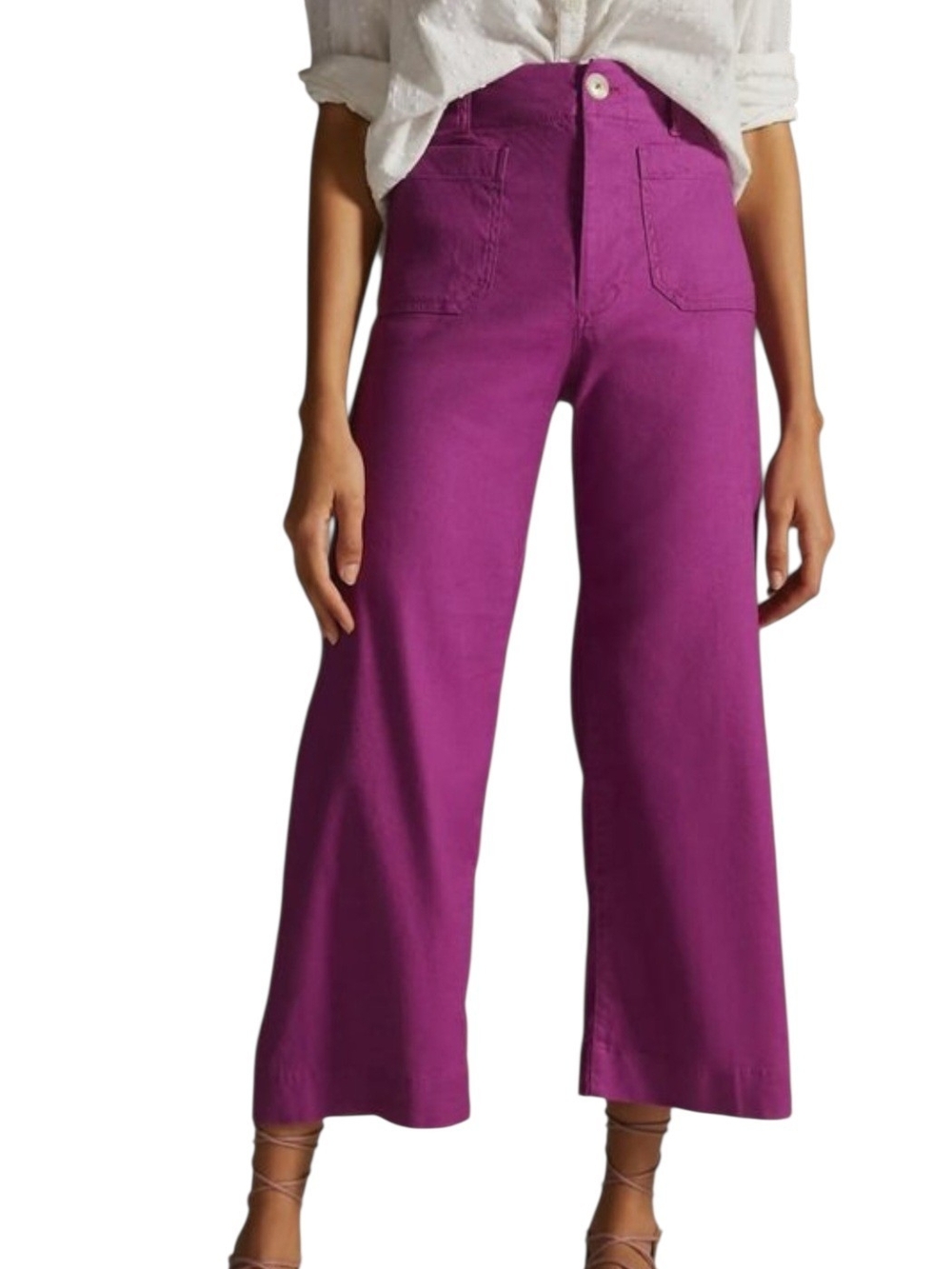 Maeve Anthropologie The Colette Wide Leg Pants Purple 25T Tall